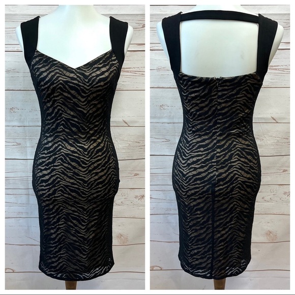 Laundry By Shelli Segal Dresses & Skirts - Laundry Shelli Segal Tiger Zebra Striped Mesh Little Black Dress LBD